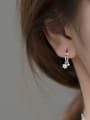 thumb 925 Sterling Silver Cubic Zirconia Round Minimalist Huggie Earring 2
