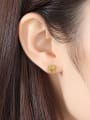 thumb 925 Sterling Silver Cubic Zirconia Yellow Square Luxury Stud Earring 1