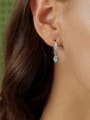 thumb 925 Sterling Silver Turquoise Heart Dainty Huggie Earring 3