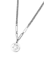thumb Vintage Sterling Silver With Antique Silver Plated Simplistic Face Necklaces 0