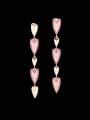 thumb Brass Rhinestone Heart Trend Cluster Earring 0