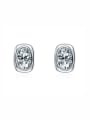 thumb 925 Sterling Silver Cubic Zirconia Geometric Minimalist Stud Earring 0