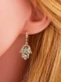 thumb Brass Cubic Zirconia Mouth Vintage Huggie Earring 3