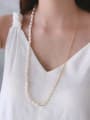 thumb 925 Sterling Silver Baroque Pearl Sweater Chain Necklace 0