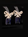 thumb Brass Cubic Zirconia Rectangle Luxury Cluster Earring 2