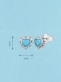 thumb 925 Sterling Silver Turquoise Heart Trend Huggie Earring 2