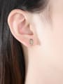 thumb 925 Sterling Silver Cubic Zirconia Heart Minimalist Stud Earring 1