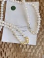 thumb 925 Sterling Silver Imitation Pearl Round Minimalist Beaded Necklace 2