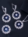 thumb Dainty Flower Brass Cubic Zirconia Earring Ring and Necklace Set 2