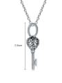 thumb 925 Sterling Silver Key Vintage Pendant Necklace 1