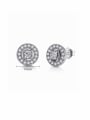 thumb 925 Sterling Silver Cubic Zirconia Round Vintage Stud Earring 1