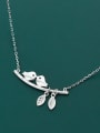 thumb 925 Sterling Silver Cute twig bird Necklace 1
