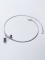 thumb 925 Sterling Silver  Minimalist  Asymmetrical bead lever  Anklet 1
