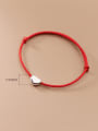 thumb 925 Sterling Silver Heart Minimalist Adjustable Red Rope Bracelet 1