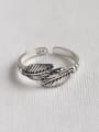thumb 925 Sterling Silver Vintage leaf free size rings 0