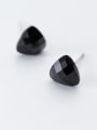 thumb 925 Sterling Silver Cubic Zirconia Black Geometric Minimalist Stud Earring 1
