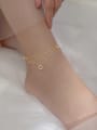 thumb 925 Sterling Silver Rhinestone Geometric Minimalist  Double layer  Anklet 2