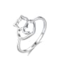 thumb 925 Sterling Silver Hollow Cat Minimalist Band Ring 0