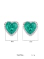 thumb Brass Cubic Zirconia Heart Luxury Stud Earring 2