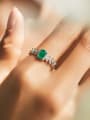 thumb 925 Sterling Silver Cubic Zirconia Geometric Dainty Band Ring 1