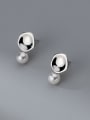 thumb 925 Sterling Silver Geometric Minimalist Drop Earring 0