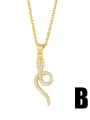 thumb Brass Cubic Zirconia Snake Ethnic Necklace 2