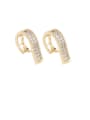 thumb Brass Rhinestone White Irregular Minimalist Stud Earring 0