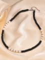 thumb Stainless steel Imitation Pearl Geometric Hip Hop Beaded Necklace 1