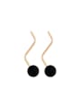 thumb Alloy Black Round Trend Drop Earring 0