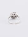 thumb 925 Sterling Silver Geometric Vintage Smiley Band Ring 2