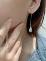 thumb 925 Sterling Silver Austrian Crystal Tassel Minimalist Hook Earring 1