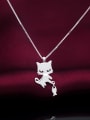 thumb 925 Sterling Silver Cat Cute Necklace 2