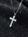 thumb 925 Sterling Silver With Platinum Plated Fashion Cross Necklaces 0