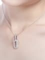 thumb Copper, synthetic zircon, simple, hollow, geometric pendant necklace 1