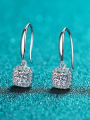 thumb Sterling Silver 0.5 CT  Moissanite Square Dainty Hook Earring 0