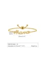 thumb Brass Cubic Zirconia Letter MAMA  Minimalist Adjustable Bracelet 2