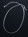 thumb 925 Sterling Silver Round Minimalist Beaded Necklace 2