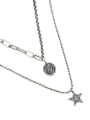 thumb Vintage Sterling Silver With Antique Silver Plated Trendy Geometric Multi Strand Necklaces 3