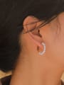 thumb Stainless steel Imitation Pearl Geometric Minimalist Hoop Earring 3