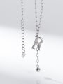 thumb 925 Sterling Silver Letter Minimalist Lariat Necklace 2