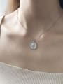 thumb 925 Sterling Silver Retro Round Coin Pendant Necklace 1