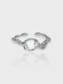thumb 925 Sterling Silver Glass Stone Irregular Vintage Band Ring 0