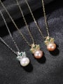 thumb 925 Sterling Silver Imitation Pearl Crown Minimalist Necklace 2
