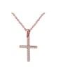 thumb 925 Sterling Silver Cubic Zirconia Cross Minimalist Regligious Necklace 0