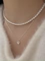 thumb 925 Sterling Silver Imitation Pearl Bowknot Vintage Necklace 1