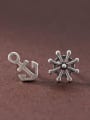 thumb 925 Sterling Silver Asymmetry Anchor Vintage Stud Earring 0