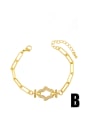 thumb Brass Cubic Zirconia Star Artisan Hollow Chain Bracelet 1