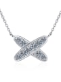 thumb Sterling Silver 0.28 CT Moissanite Letter X Dainty Pendant Necklace 3