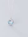thumb 925 Sterling Silver Cubic Zirconia Blue Necklace 2