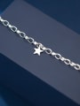 thumb 925 Sterling Silver Star Minimalist Hollow chain Link Bracelet 3